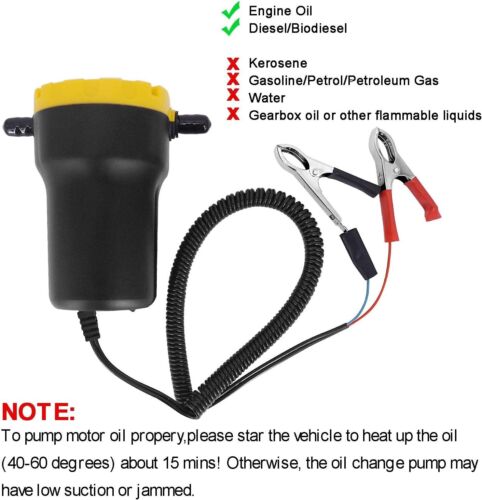 12V 60W Oil Change Pump Extractor Oil/Diesel Fluid Pump Transfer Suction Pump - Picture 2 of 6