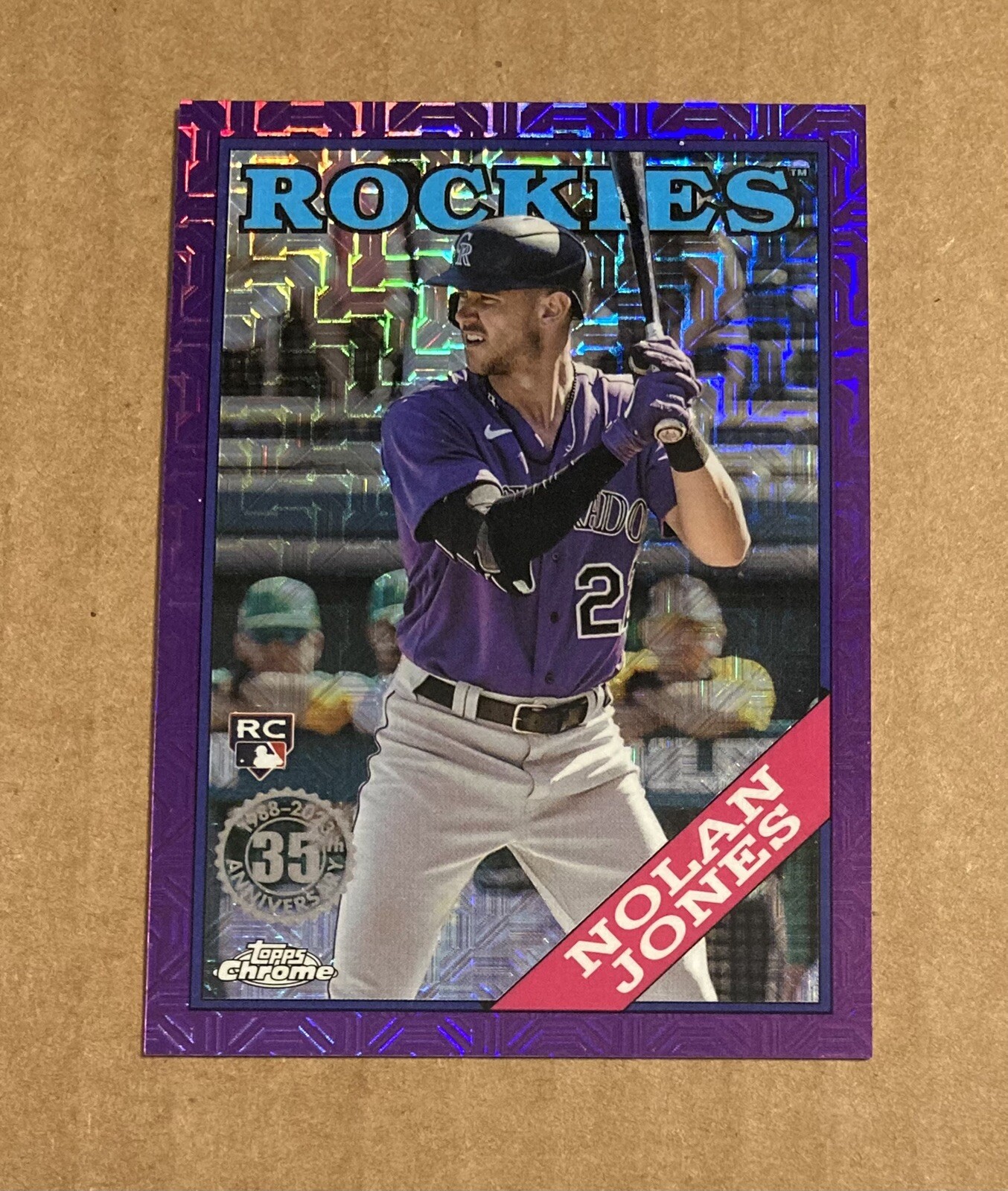 2023 Topps Update Silver Pack Nolan Jones Purple Mojo Refractor /75 RC SSP