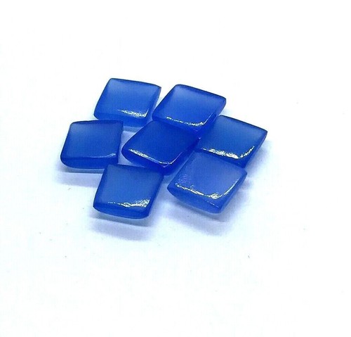 Blue Chalcedony Square Flat Back AAA Natural Loose Gemstone For Making Jewelry - Picture 2 of 15
