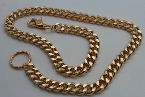 Men Gold Chunky Metal Long Thick Links Wallet Strong Chain Key Chain Biker 32" - Picture 2 of 24