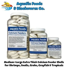 Med-Large Calcium Feeder Shells, Extra Thick for Shrimp, Snails, Crabs, Tropical