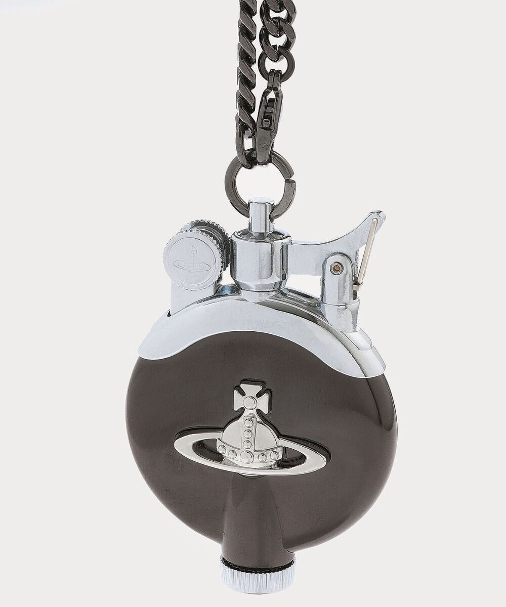 Vivienne Westwood Oil lighter with chain Metal ORB Black W Vivienne Westwood Oil lighter with chain Metal ORB Black W