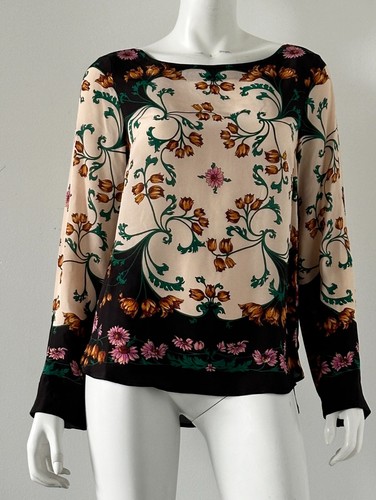 Maeve by Anthropologie Blouse Florence Floral Silk Size 4 - Picture 3 of 6