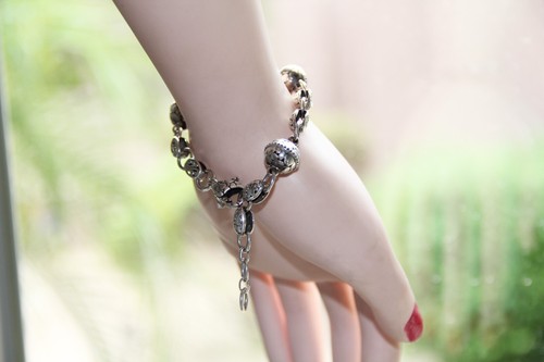 Vintage Sarda Sterling Silver Pebbled Dot Link Bracelet. Gorgeous - Picture 7 of 13