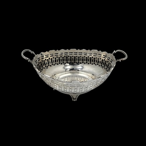William Hutton & Sons Ltd English Solid Silver Sterling Openwork Basket