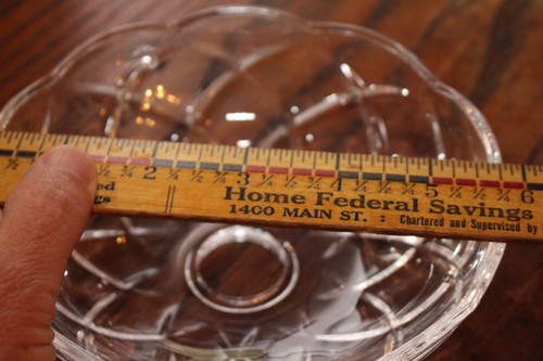 Vintage Chandelier Crystal Glass Bobeche 6" w/ Five Pins Replacement Lamp Parts - Picture 5 of 16