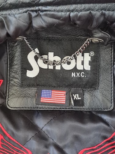 Schott schwarze Lederjacke - US Größe XL - UK Größe 46 - Bild 21 von 24