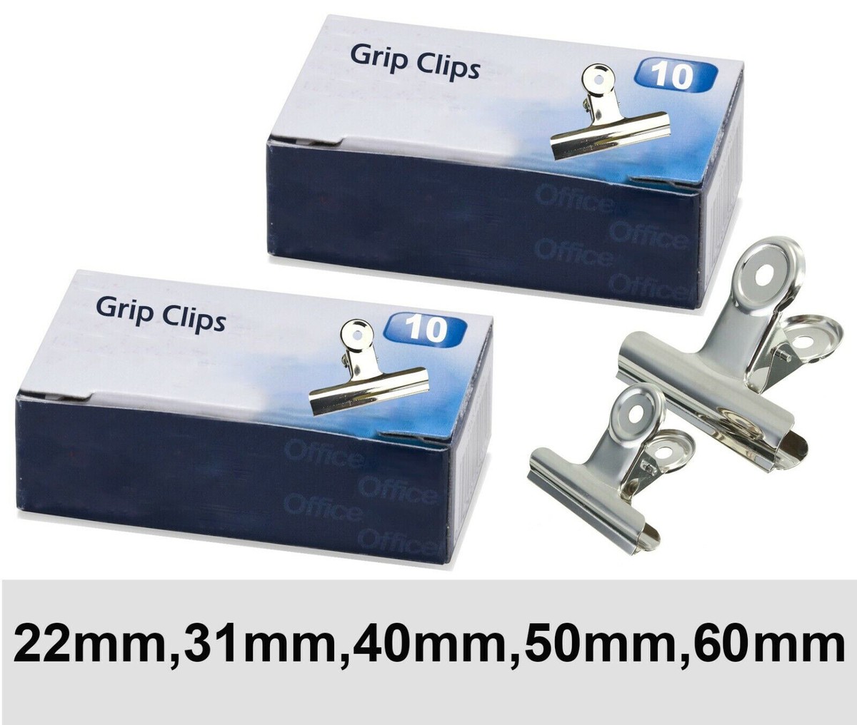 Silver Chrome Metal Grips Bulldog Clips Letter Binder Paper Clamp Holder Office eBay