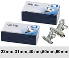 Silver Chrome Metal Grips Bulldog Clips Letter Binder Paper Clamp Holder Office