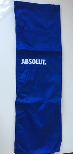 ABSOLUT VODKA Kellner Schürze mit Tasche blau NEU OVP Bar Bistro Grillschürze - Picture 2 of 3