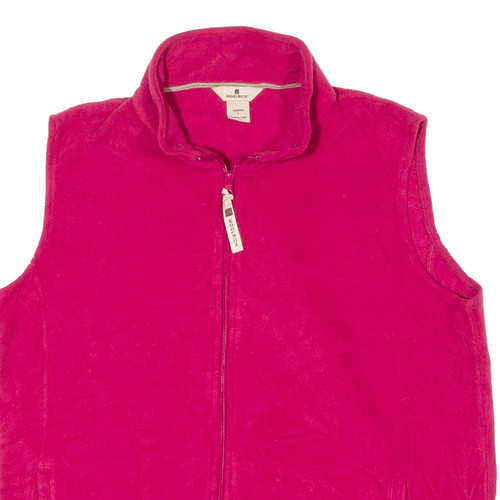 WOOLRICH Womens Fleece Waistcoat Pink L - Picture 2 of 6