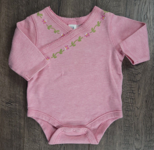 Baby Mädchen Kleidung Gap 0-3 Monate rosa Blumen Langarm Body