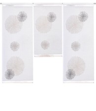 Mini Flächenvorhang Set Rawlins stein grau Schiebevorhang Scheibengardine 3 tlg.