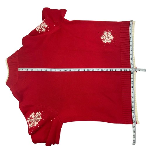 Quacker Factory Holiday Christmas Sweater | XL | Embellished | Angora Snowflakes - Picture 11 of 12