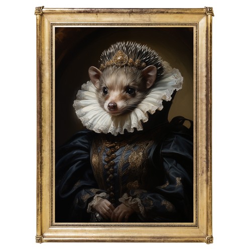 Victorian Hedgehog, Lady Animal Art Print, Home Decor, Vintage Art, Wall Art - Picture 1 of 8