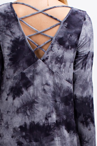 Women's Black/Burgundy Casual Printed Long Sleeve Scoop Neck Hi-Low Blouse Tops - Picture 36 of 48