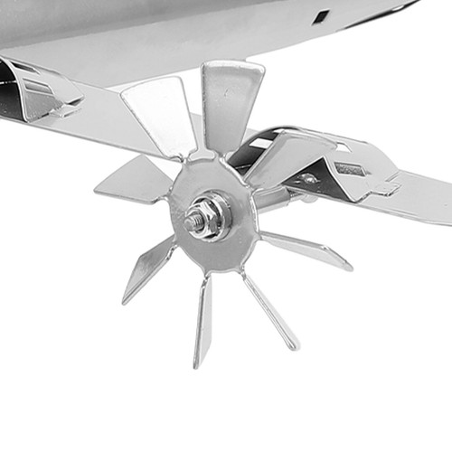 Molino de viento para avión metal plateado para avión decoración giratoria para jardín patio patio patio - Imagen 16 de 22