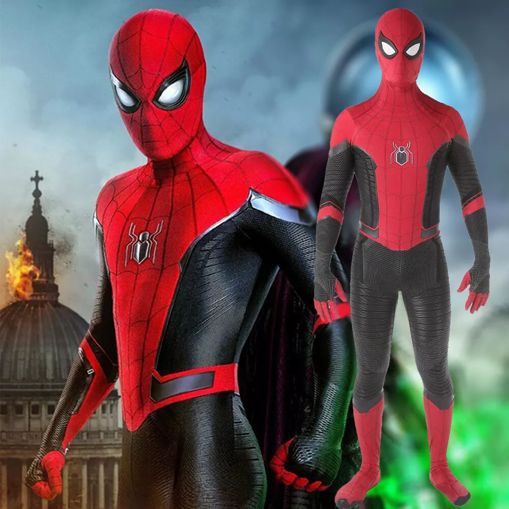 Spider-Man Far From Home Jumpsuit Spiderman Cosplay Costume Adult Kids  Halloween