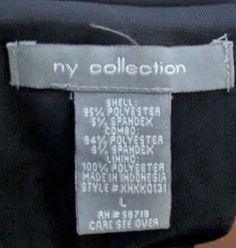NY Collection women's L black stripe skirt 33/22 preowned - Picture 5 of 5