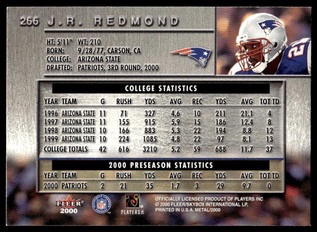 2000 Metal 266 J.R. Redmond New England Patriots Football 2000 Metal 266 J.R. Redmond New England Patriots Football