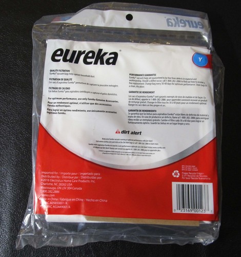 Eureka Style Y Vacuum Bags ~ Pack of 3 Vacuum Bags ~ GENUINE EUREKA ~ 58183B - Picture 2 of 2