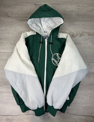 Vintage Rennoc Jacket Raiders Baseball Puffer Full Zip Hoodie Sports Coat Mens L - Picture 5 of 21
