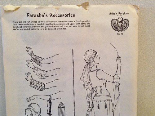 Atira's Fashions Belly Dancing Cabaret Costume Pattern Sleeve, head bands New - Picture 3 of 12