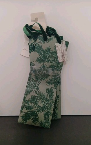 ECCOLO Weihnachten Urlaub grün Samt & Papier Weinflasche Geschenktüten 3 Stück NEU - Bild 2 von 7