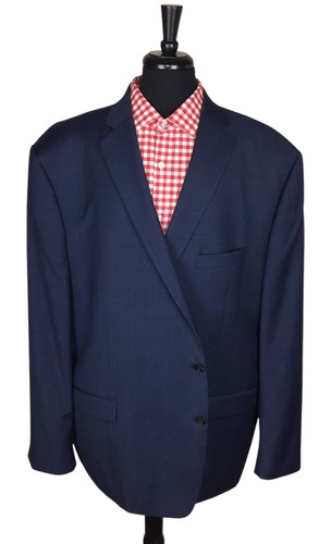 Ralph Lauren Black Label Men Wool Blend Stretch 58L Blue Plaid Suit Pants 46x34 - Picture 4 of 17