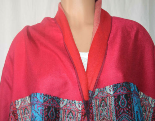 Pashmina Multi-Color Fringe Detail Geometric/Paisley Print 55" X 25" - Picture 2 of 6