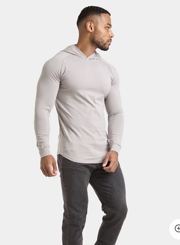 TAILORED ATHLETE Hooded Top Muscle Fit Men's MEDIUM BNWT RRP £55 Concrete Grey - Picture 13 of 17