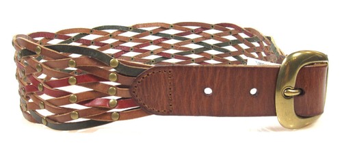 FOSSIL Brand Women's Studded Open Weave Leather Belt, Size S, M, L NWT - Picture 6 of 6