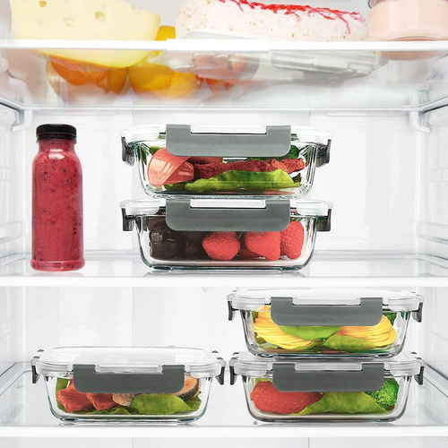 10-Pack,22 Oz Glass Meal Prep Containers,Glass Food Storage Containers with Lids - Picture 6 of 7