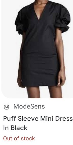 Victoria Beckham Womens Beautiful Puff Sleeve Black Mini Dress Size 12 - Picture 2 of 7