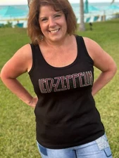 Led Zeppelin rhinestone bling shirt or tank  XS S M L XL XXL 1X  2X 3X 4X 5X