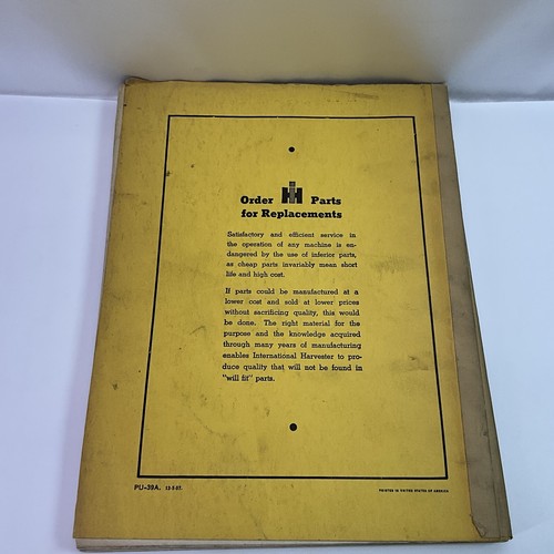 International UD-1091 POWER UNIT PARTS MANUAL BOOK CATALOG DIESEL ENGINE PU-39A - Picture 2 of 5
