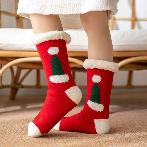 Christmas Women Cotton Cute Socks Print Thicker Floor Socks Carpet Socks - Picture 24 of 31