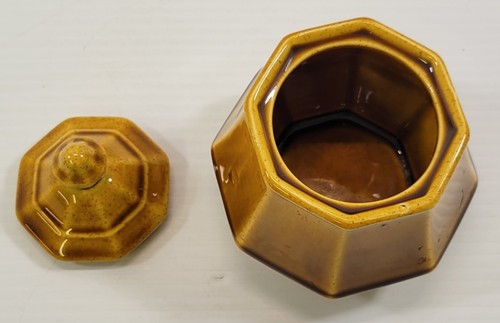 AP) Vintage Keramik Braun Achteck Zuckerdose und Milchkännchen Set - Bild 13 von 14