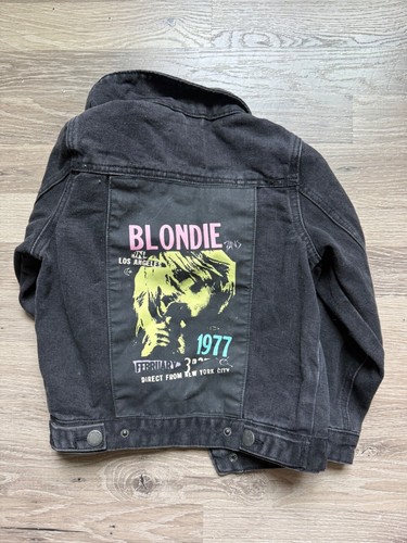 NWOT COTTON ON KIDS Blondie Black Denim Jacket Size 5-6 Snap Button - Picture 2 of 2