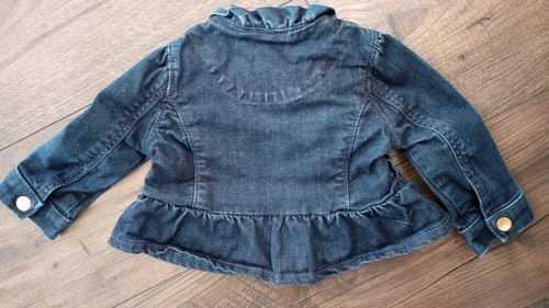 Janie And Jack JACK Denim Baby Girls 3 To 6 Months Jean Jacket- Stretch/Ruffles - Picture 2 of 5