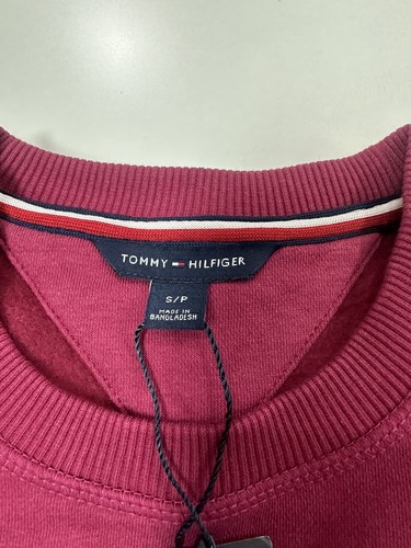 New Tommy Hilfiger Women’s Embroidered Monogram Sweatshirt 76J1825 Burgundy - S - Picture 11 of 13