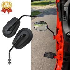 Black Door Off Hinge Rearview Side Mirrors For Jeep Wrangler Jk Yj Tj Jl Jku Yj