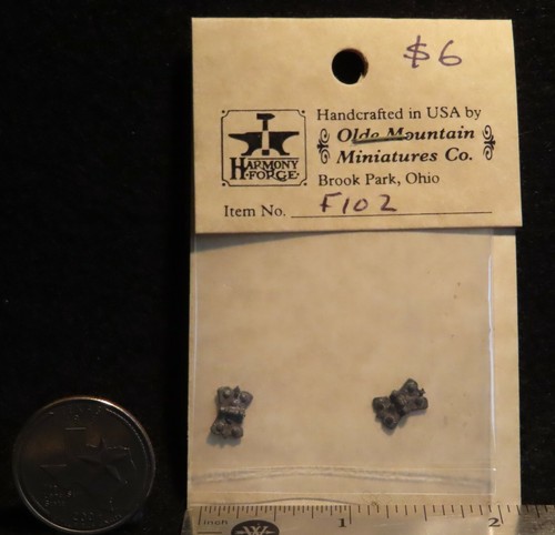 Cerniera a farfalla (NON funzionante) ok porta ispanica 1:12 miniatura #F102 finitura latta - Foto 2 di 2