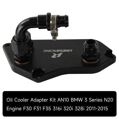 AN10 Ölkühler Sandwich Adapter Für BMW 3er F30 F31 316i 320i 328i 11-15 Schwarz - Bild 7 von 9