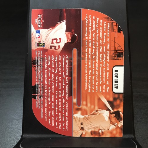 2001 Fleer Game Time LET'S PLAY TWO #5 MIKE PIAZZA Mets & ROGER CLEMENS Yankees - Picture 4 of 4