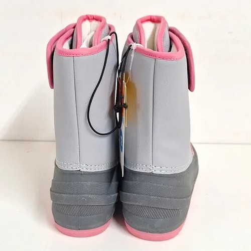 NEW Toddler Girls' Lenny Winter Waterproof Boots, Gray & Pink - Cat & Jack - Picture 6 of 9