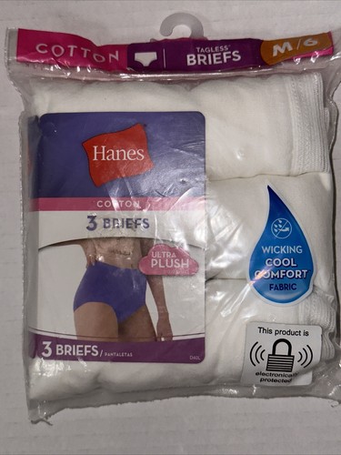 Paquete de 3 calzoncillos de algodón blancos sin etiquetas talla 6 tela absorbente Hanes nuevos en paquete - Imagen 2 de 22