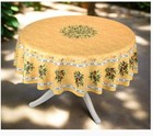 PROVENCE IMPORTS, OLIVIER YELLOW, PROVENCE-STYLE POLYESTER TABLECLOTH, 70" ROUND
