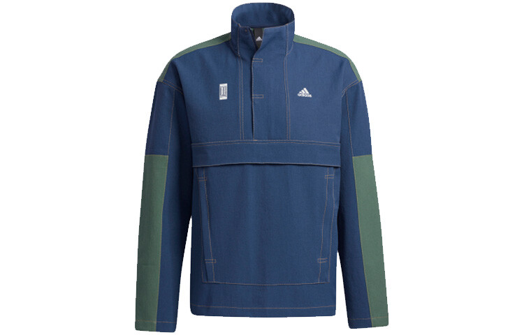 спортивная повседневная куртка adidas Anorak с воротником-стойкой и застежкой наполовину на молнию