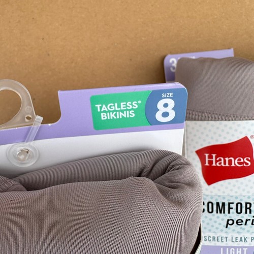 Lot Hanes Comfort Period Light Discreet Leak Protection Bikini Underwear Size 8 - 第 3/7 張圖片